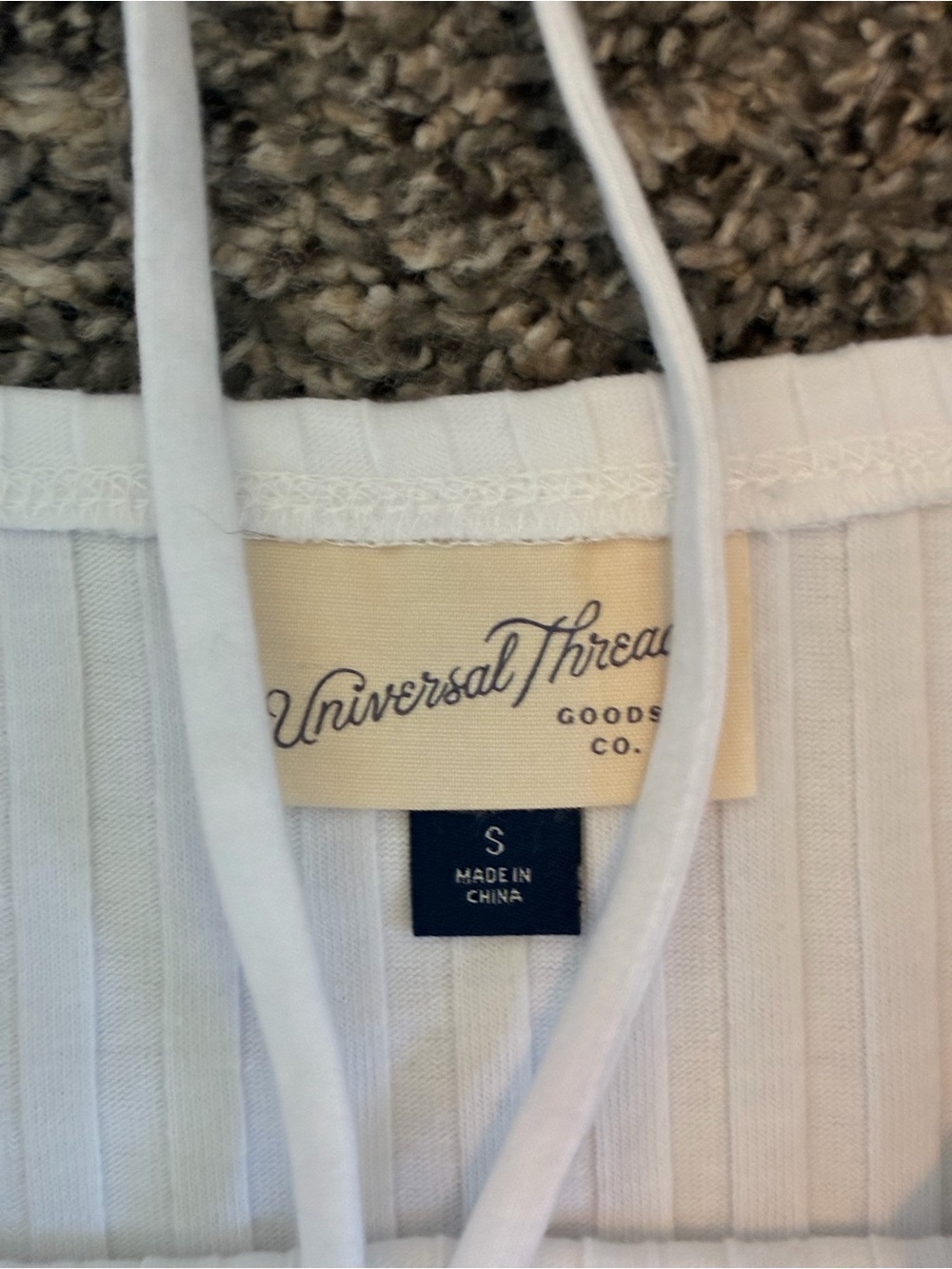 Universal Thread White Ribbed Spaghetti-Strap Cami - Picture 3 of 3